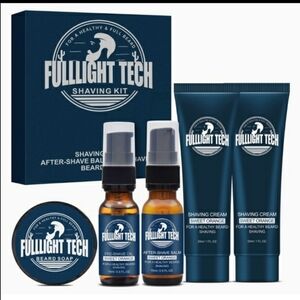 Fullight Tech Shaving w/Soap, 2 Shaving Creams, Pre-Shave Oil & After Shave Set